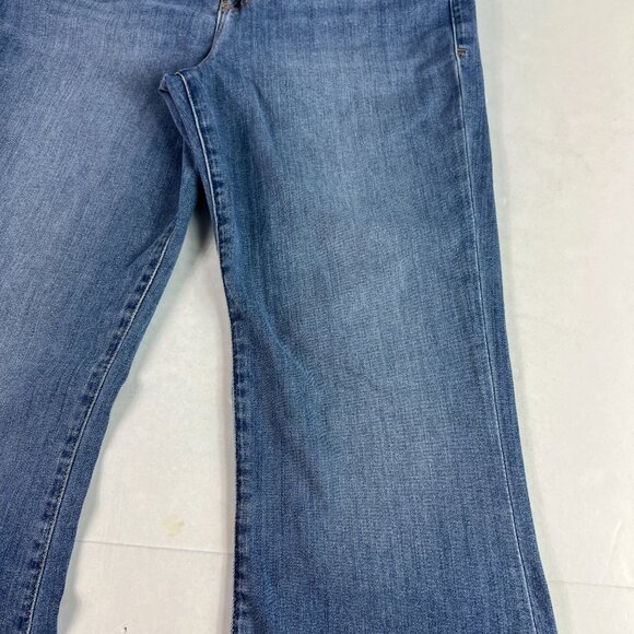 Frame Jeans Womens 28x25* Le Flare Crop Mid Rise Blue Faded Raw Hem Denim Tag 28 - Picture 3 of 16